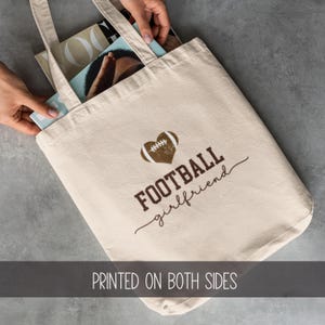 Football Girlfriend Tote Bag, Personalized With Player Name, Team And Number, Custom Game Day Gift, Cute Stadium Tote For Her