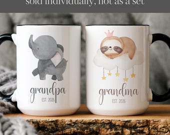 Custom Gift for New Grandma Grandpa, Personalized Pregnancy Announcement Grandparents Gift,  Baby Announcement Mug, Personalized Baby Mug