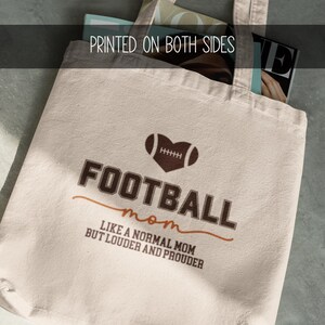 Football Mom Tote, Personalized With Player Name, Team And Number, Unique Gift For Sports Mom, Team Spirit Stadium Bag For Game Day