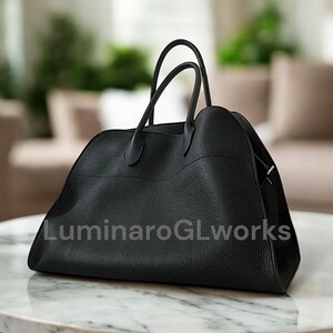 Grand sac fourre-tout en cuir pour femme - Sac de transport fait main minimaliste fait main élégant sac à main de tous les jours en cuir véritable