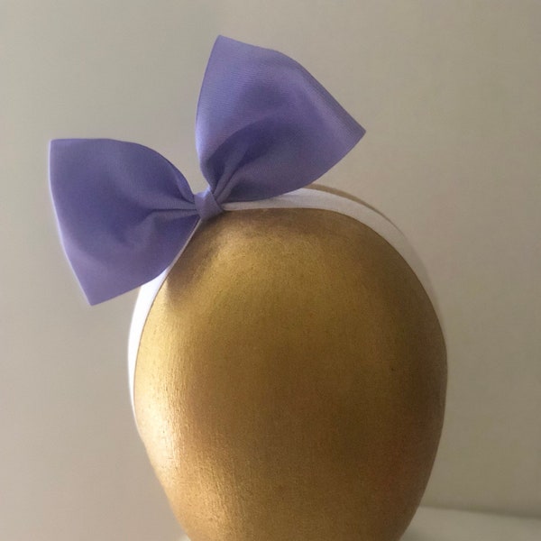 Made to Match Daisy the Duck lavendar bow girls stretch headband Halloween Costume Prop Alice in Wonderland Snow White