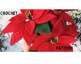 Patrón de flor de Pascua de ganchillo (PDF descargable al instante)