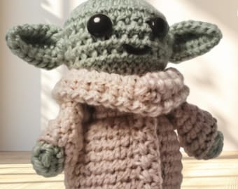 Patrón de crochet de Baby Yoda Grogu (PDF descargable al instante)