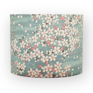 Japanese Sakura lampshade. Handmade. / Cherry blossom floral lampshade / Blue, Pink, Beige, Purple available / Traditional Japanese Design