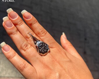 Gothic Crow Skull Ring: Viking Biker Jewelry