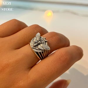 Gothic Moth Ring, Butterfly Ring, Moth Jewelry, Goth Ring, Punk Ring, Rocker Ring, Y2K Ring, Biker Ring, Witchy Jewelry, Gift For Her Him