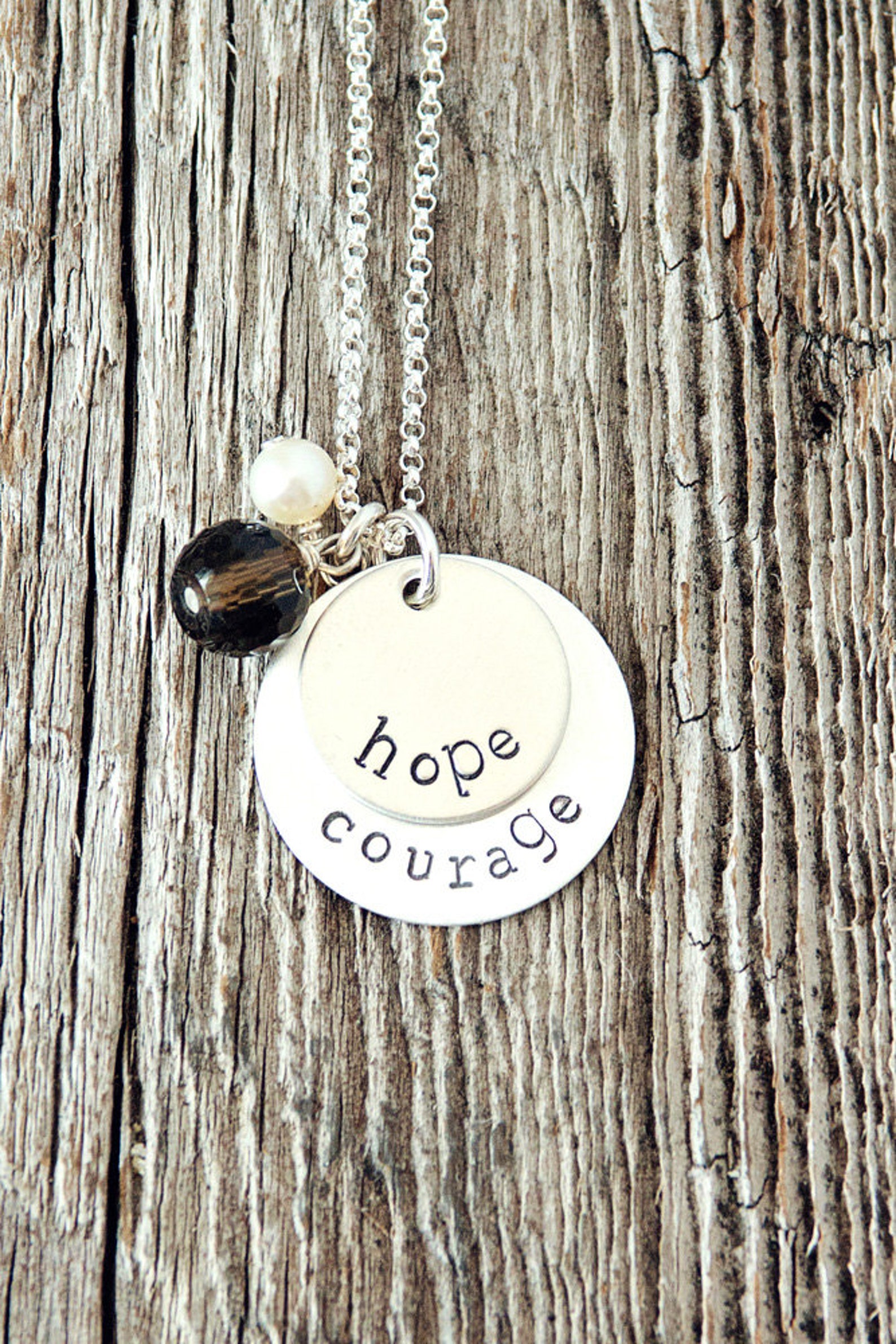 Hope Necklace Courage Necklace Inspirational Jewelry Etsy