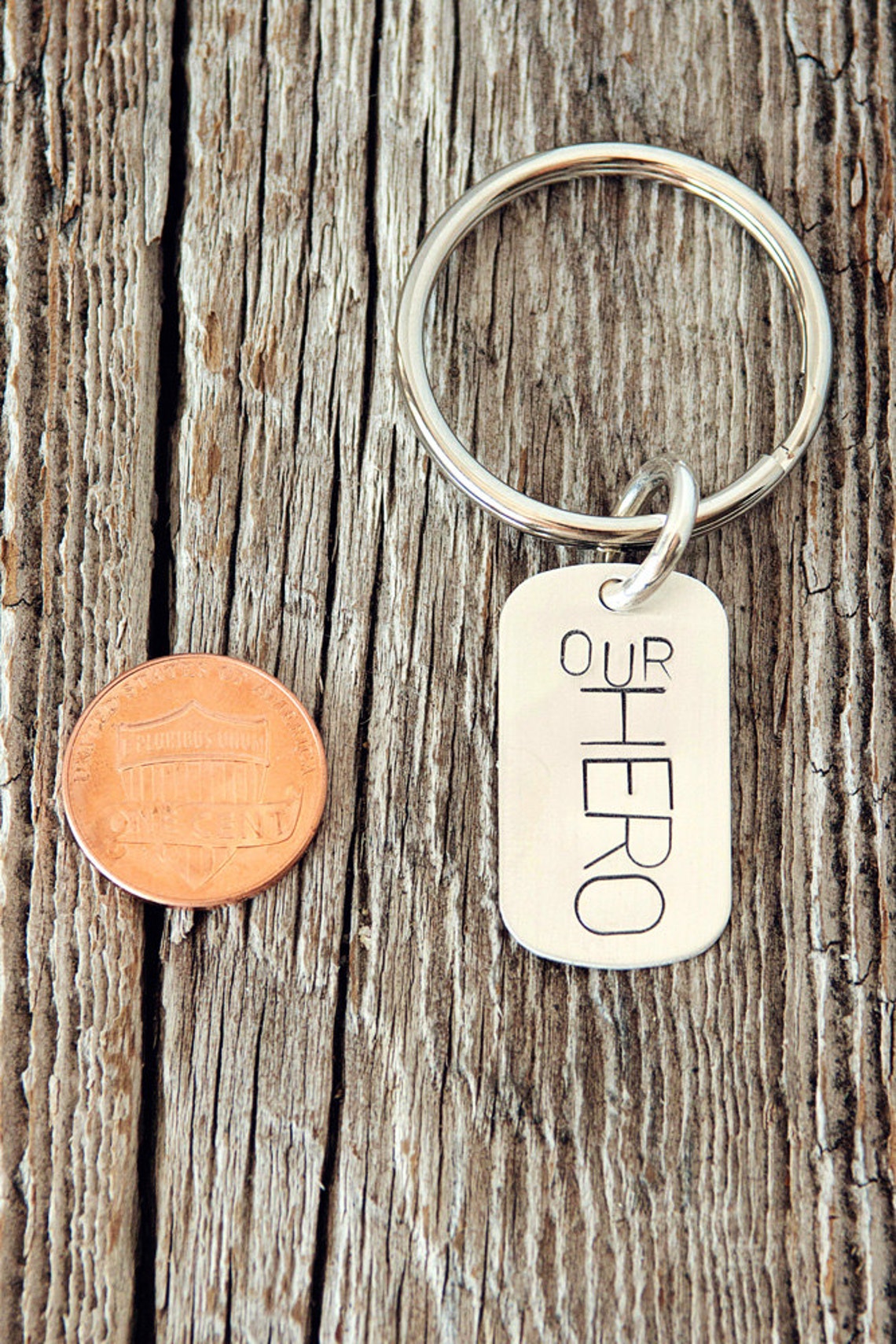 Our Hero Personalized Dog Tag Keychain Keychain Gifts Dog Etsy