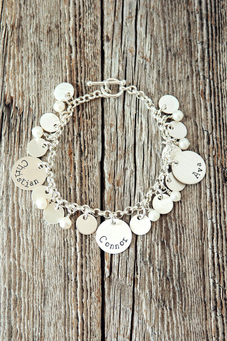Mother Charm Bracelet Personalized Charm Bracelet Custom Etsy