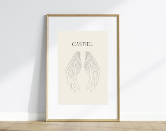 DIGITAL DOWNLOAD | Supernatural Castiel Angel Wings artwork/poster