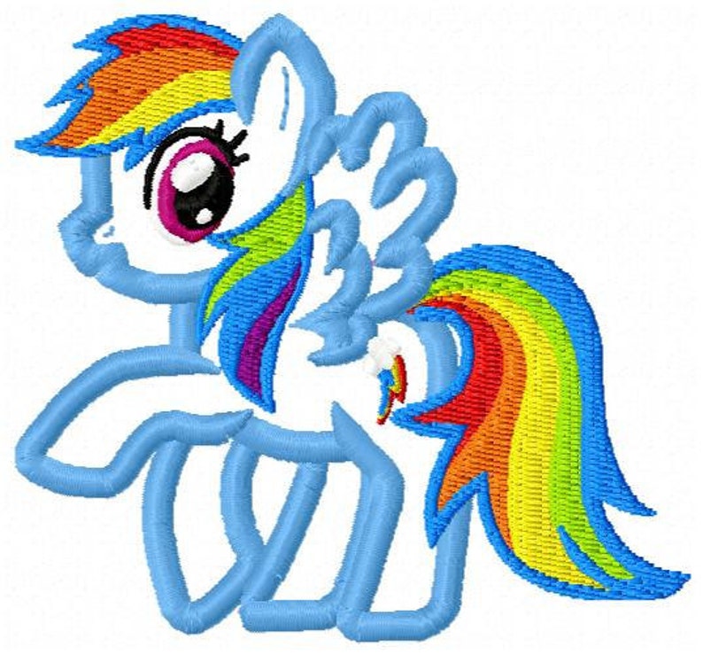 Rainbow pony embroidery design  etsy Rainbow pony embroidery design  etsy