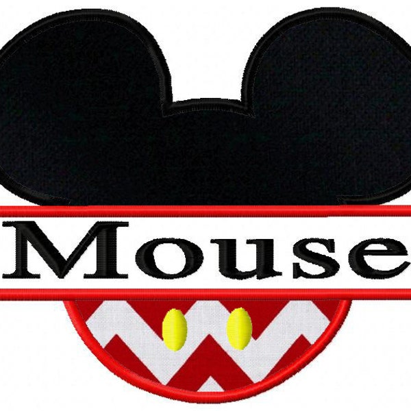 Split Mouse Applique Embroidery Design