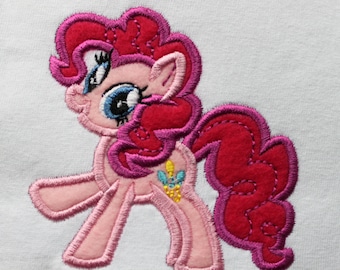 Pink Pony Applique Embroidery Design