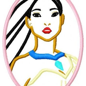 Pocahontas Indian Princess Applique Embroidery Design