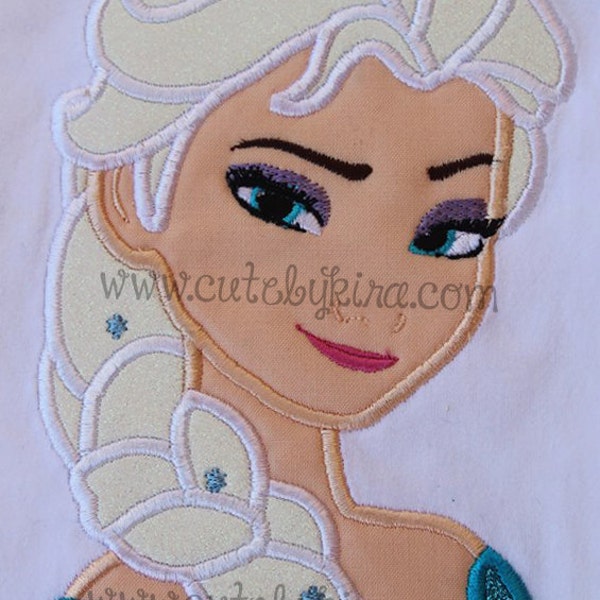 Frozen Elsa Cold Queen Bust 3 Applique Machine Embroidery Design (DIGITAL ITEM)