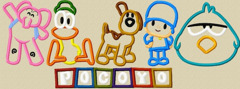 Pocoyo Mega Pack Applique Embroidery Design image 1