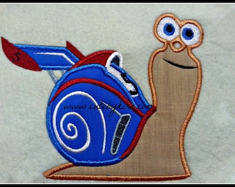 Fast Snail Applique Embroidery Design