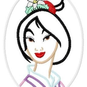 Mulan Chinese Princess Applique Embroidery Design