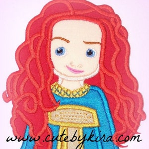 Brave Merida Scottish Animators Doll Applique Embroidery Design