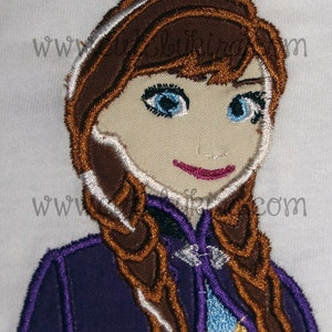 Frozen Cold Princess Anna Bust 2 Applique Machine Embroidery Design DIGITAL ITEM image 2