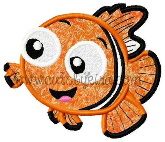 Bebe Nemo Guppy Fish Applique Maquina Bordado Diseno Digital Etsy