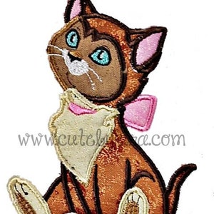 Curious Cat Applique Machine Embroidery Design DIGITAL ITEM image 2