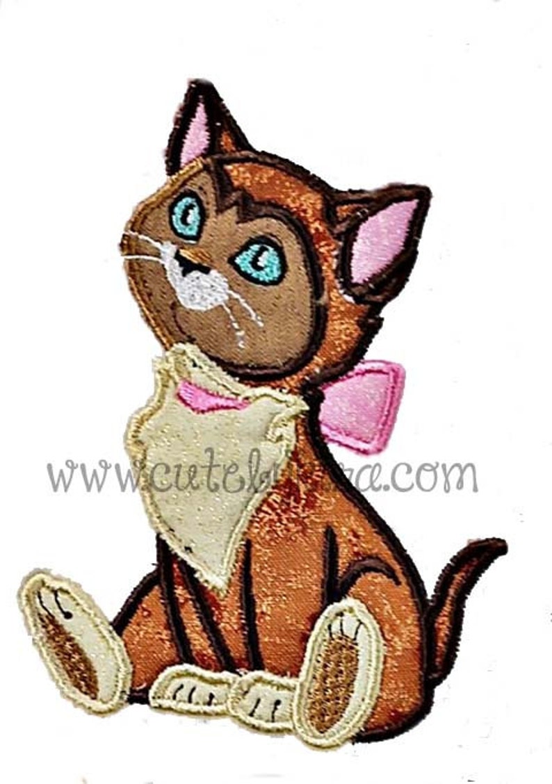 Curious Cat Applique Machine Embroidery Design DIGITAL ITEM image 2