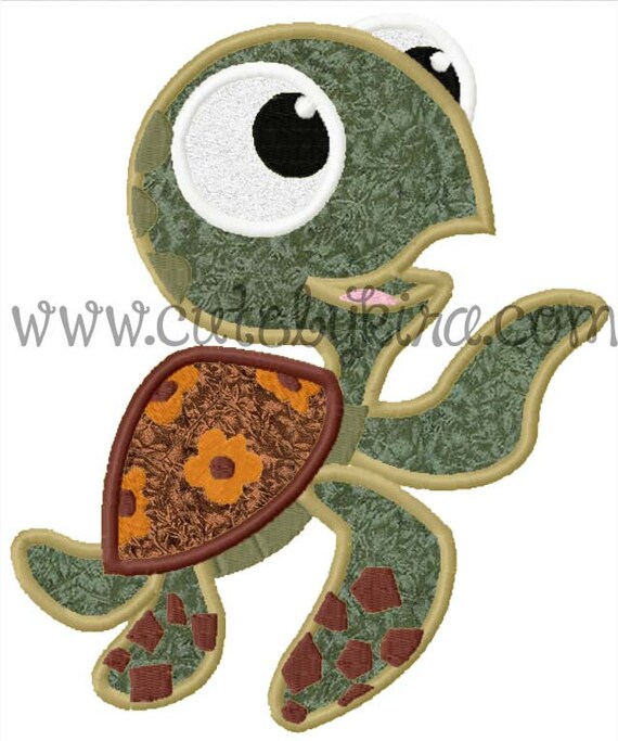 Squirt Nemo Bebe Tortuga Applique Maquina De Bordado Diseno Etsy