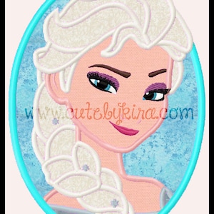 Bevroren Elsa Cold koningin Cameo stoffen Machine borduurwerk ontwerpen (digitaal object)
