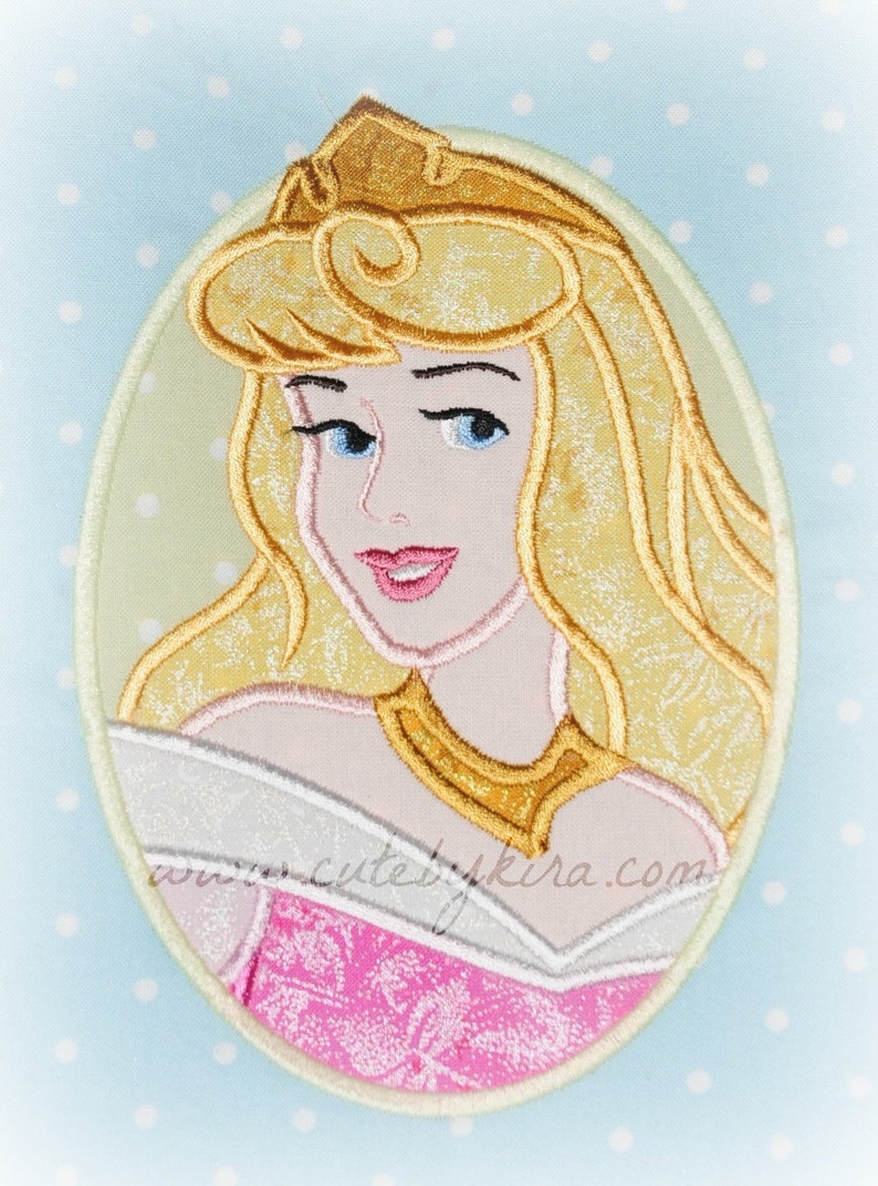 Aurora Sleeping Beauty Princess Applique Embroidery Design image 1