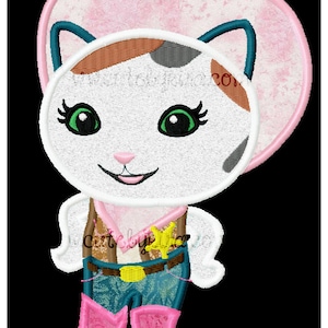 Sheriff kat stoffen Machine borduurwerk ontwerpen (digitaal object)