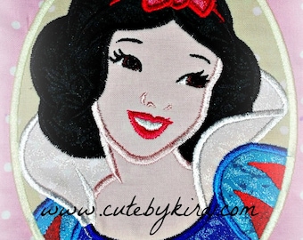 Snövit Prinsessa Applikation Broderi Design