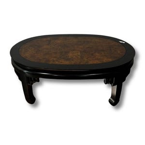 Asian Style Ebony and Burl Coffee Table