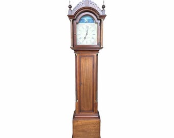Colonial Aaron Willard Mahogany Grandfather Clock
