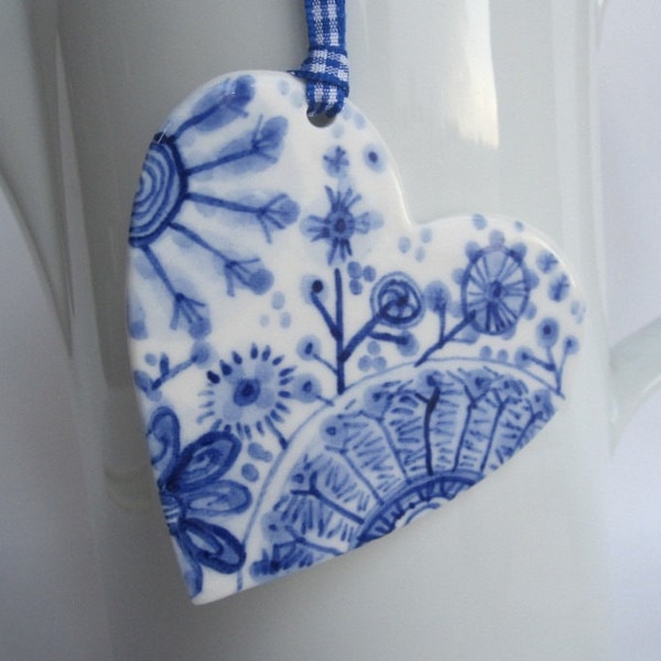 Porcelain  Heart -  Blue Delft Wall hanging/ornament