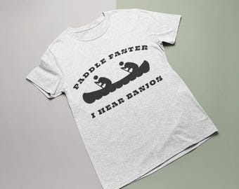T-Shirt "Paddle Faster I Hear Banjos" Drôle Vintage - Taille XL Noir