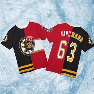 Conflicted Marchand Fan T-Shirt - Unique Bruins Split Design - Limited Edition - Florida Panthers - Boston Bruins - Brad Marchand AOP Tee