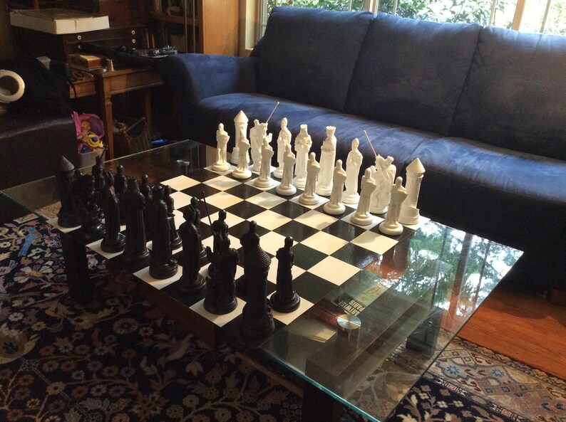 MEDIEVAL CHESS SET 9 King Arthur Plain Ebony & Ivory look, Made 2 Order Only. No Stock. Check delivery date. Contact me 4 more info. image 9