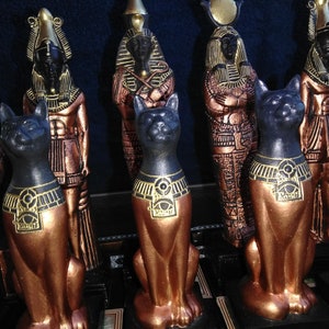 EGYPTIAN CHESS SET 7.5 King Copper & Silver look, Made 2 Order Only. No Stock. Check delivery date. Contact me 4 more info., image 8