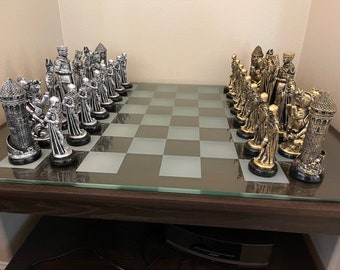 TEMPERED GLASS Chess Board. 4” ETCHED squares. Fast Free Shipping to lower 48 & Oahu, Hawaii