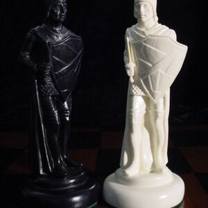 MEDIEVAL CHESS SET 9 King Arthur Plain Ebony & Ivory look, Made 2 Order Only. No Stock. Check delivery date. Contact me 4 more info. image 5