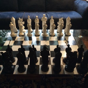 MEDIEVAL CHESS SET 9 King Arthur Plain Ebony & Ivory look, Made 2 Order Only. No Stock. Check delivery date. Contact me 4 more info. image 10