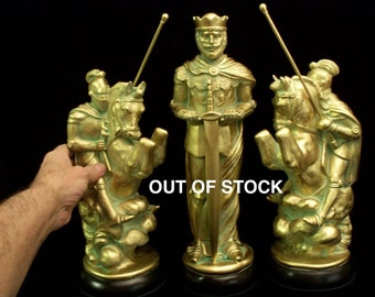 MEDIEVAL CHESS SET ( 15” King Arthur ) Handmade, Gold & Silver look,(  Made-2-Order  ), giant pieces