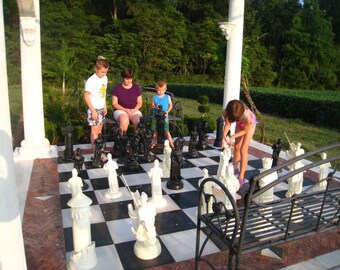 MEDIEVAL CHESS SET ( 2ft. King Arthur), Handmade, Made-2-Order, So Contact me before ordering, Outdoor Giant piece, backyard