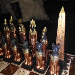EGYPTIAN CHESS SET 7.5 King Copper & Silver look, Made 2 Order Only. No Stock. Check delivery date. Contact me 4 more info., image 5
