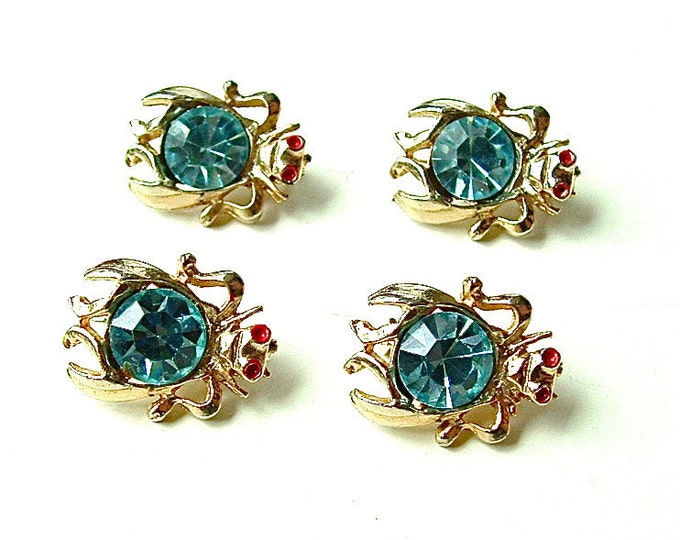 Vintage Scatter Pins Rhinestone Jewelry Aqua Blue Zircon Hued Etsy