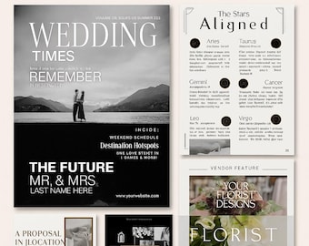Editable Wedding Magazine Template | Canva Digital Download | 32-Page Wedding Welcome Guide