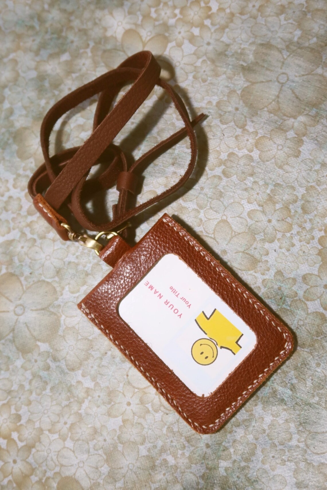 Personalized Leather Badge Holder Leather ID Holder with Etsy