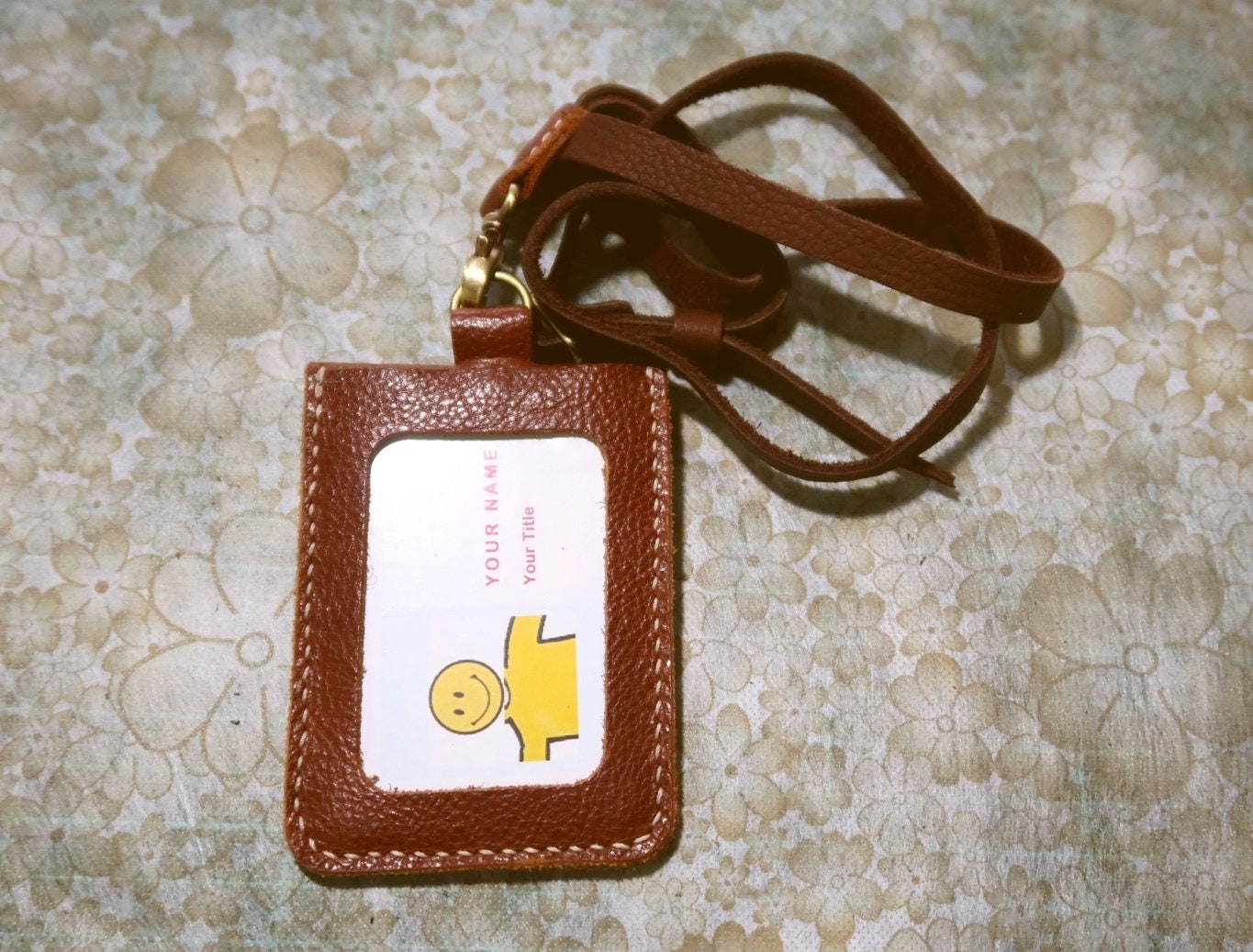 Personalized Leather Badge Holder Leather ID Holder with Etsy