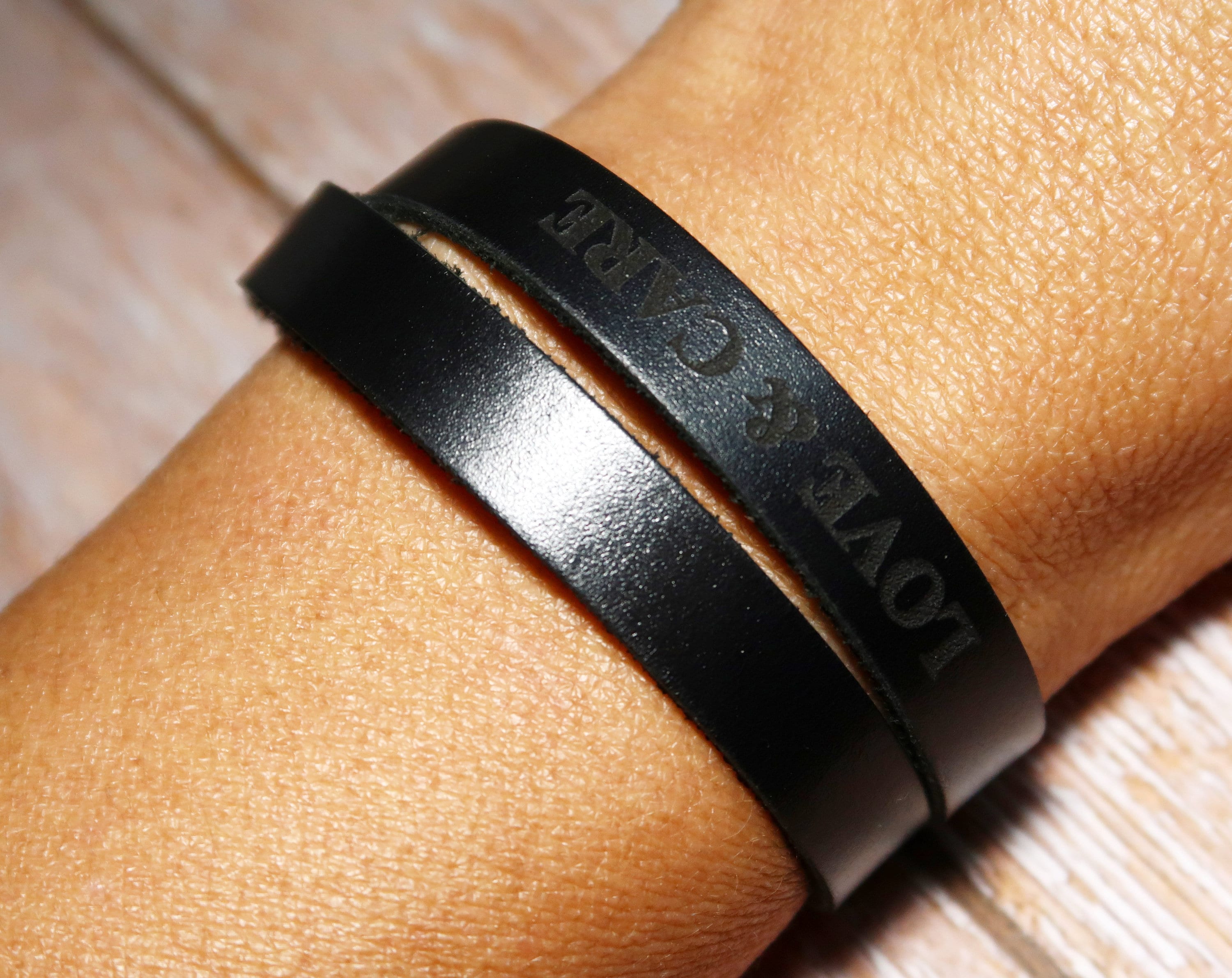 Personalized Leather Bracelet Leather Charm Bracelet Etsy